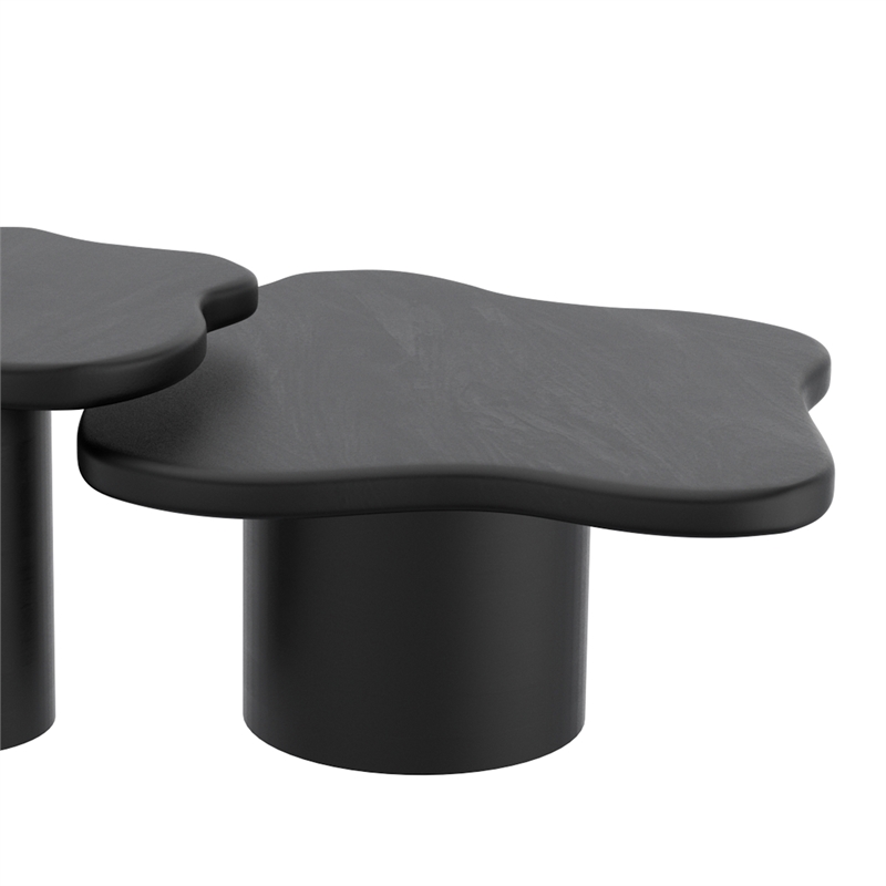 Inspire MidCentury Modern Solid Wood Large Coffee Table Black