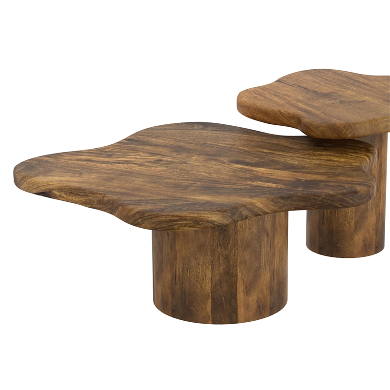 Inspire MidCentury Modern Solid Wood Large Coffee Table Walnut