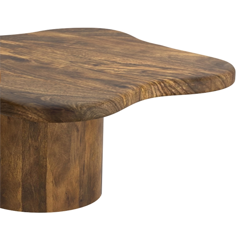 Inspire MidCentury Modern Solid Wood Large Coffee Table Walnut