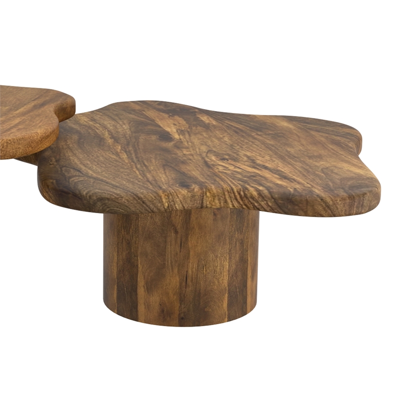 Inspire MidCentury Modern Solid Wood Large Coffee Table Walnut