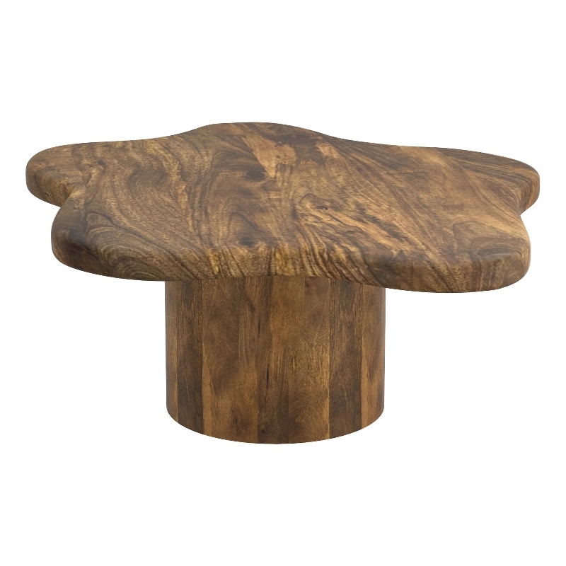 Inspire MidCentury Modern Solid Wood Large Coffee Table Walnut
