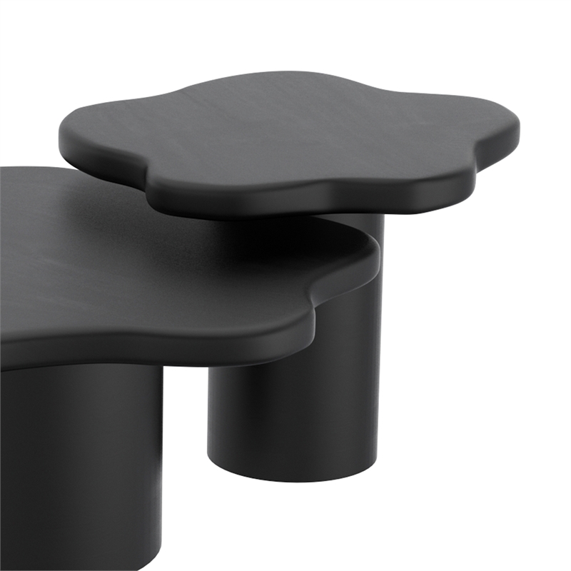 Inspire MidCentury Modern Solid Wood Small Coffee Table Black
