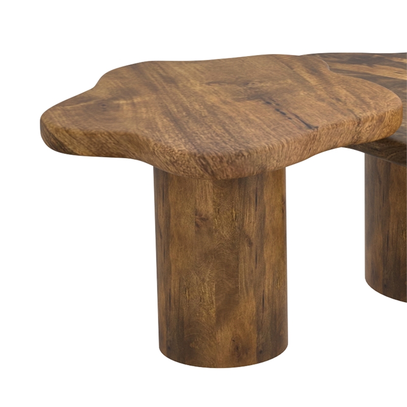 Inspire MidCentury Modern Solid Wood Small Coffee Table Walnut