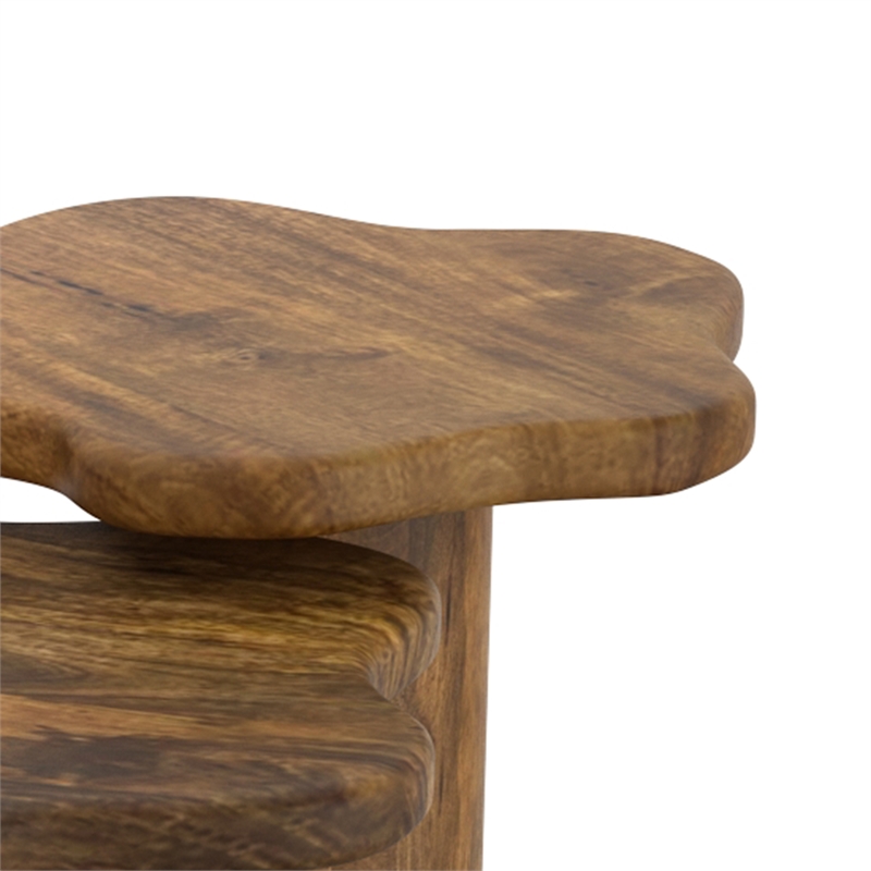Inspire MidCentury Modern Solid Wood Small Coffee Table Walnut