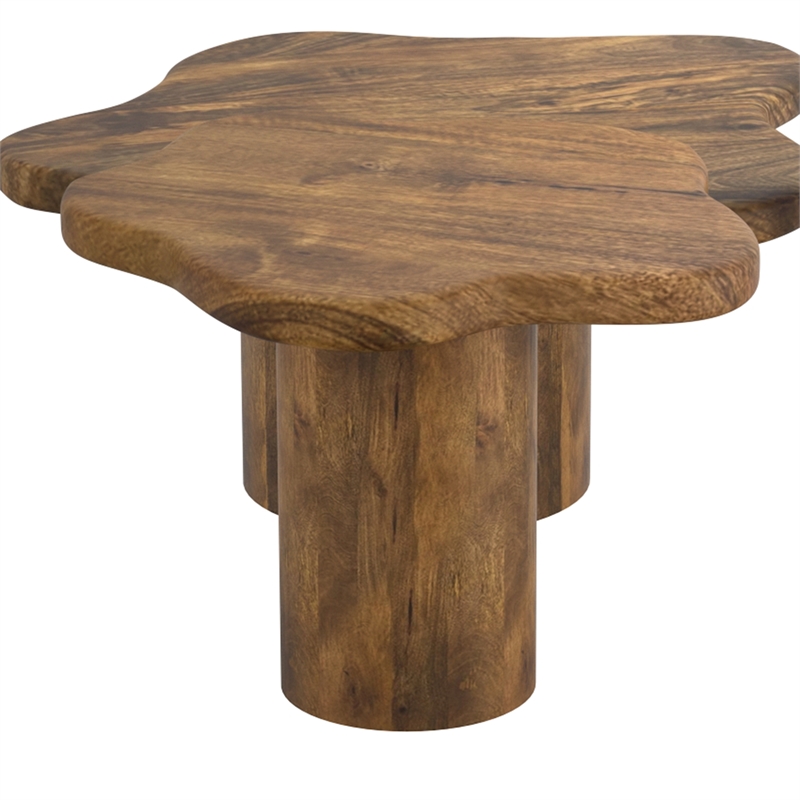 Inspire MidCentury Modern Solid Wood Small Coffee Table Walnut