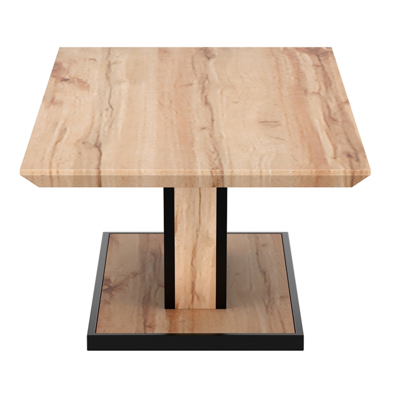 Inspire Modern MDF Metal Rectangular Coffee Table Natural Black