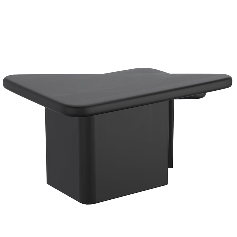 Inspire MidCentury Modern Solid Wood 2pc Coffee Table Set Black