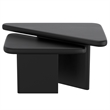 Inspire MidCentury Modern Solid Wood 2pc Coffee Table Set Black