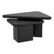 Inspire MidCentury Modern Solid Wood 2pc Coffee Table Set Black
