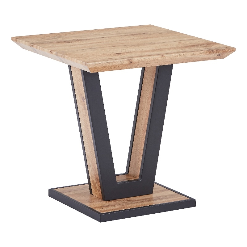 Inspire Modern MDF Metal Accent Table Natural Black