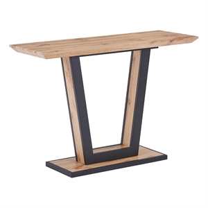Inspire Modern MDF Metal Console Table Natural Black