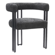 Inspire Contemporary Boucle Fabric Dining Chair Set of 2 Charcoal Black