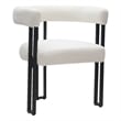 Inspire Contemporary Boucle Fabric Dining Chair Set of 2 Ivory Black