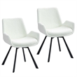 Inspire Modern Fabric Metal Swivel Dining Chair Set of 2 Ivory Black