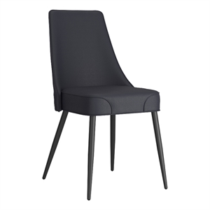 Inspire Modern Faux Leather Metal Dining Chair Faux Leather Set of 2 Black Black
