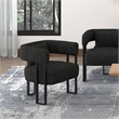 Inspire Contemporary Boucle Fabric Accent Chair Charcoal Black
