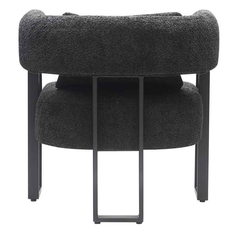 Inspire Contemporary Boucle Fabric Accent Chair Charcoal Black