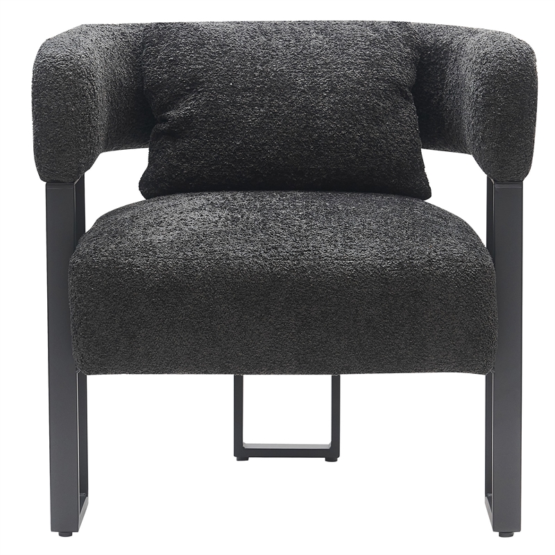 Inspire Contemporary Boucle Fabric Accent Chair Charcoal Black