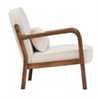 Inspire MidCentury Modern Boucle Fabric Accent Chair Fabric White Walnut