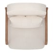 Inspire MidCentury Modern Boucle Fabric Accent Chair Fabric White Walnut