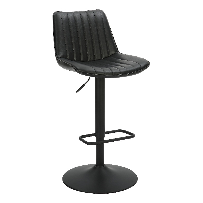 Inspire Contemporary Faux Leather Metal Adjustable AirLift Stool Set of 2 Black