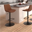 Inspire Faux Leather Metal Adjustable AirLift Stool Set of 2 Saddle Black