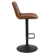 Inspire Faux Leather Metal Adjustable AirLift Stool Set of 2 Saddle Black