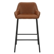 Inspire Faux Leather Metal 26 Inches Counter Stool PU Set of 2 Saddle Black