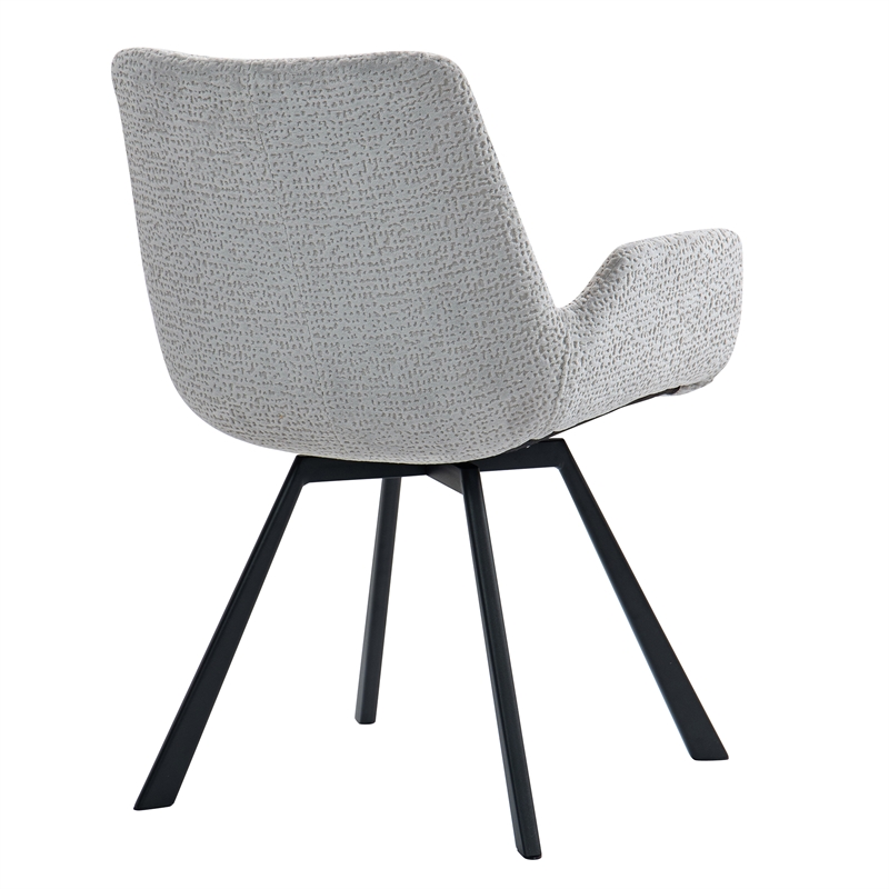 Inspire Modern Fabric Metal Swivel Dining Chair Set of 2 Grey Black