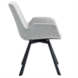 Inspire Modern Fabric Metal Swivel Dining Chair Set of 2 Grey Black