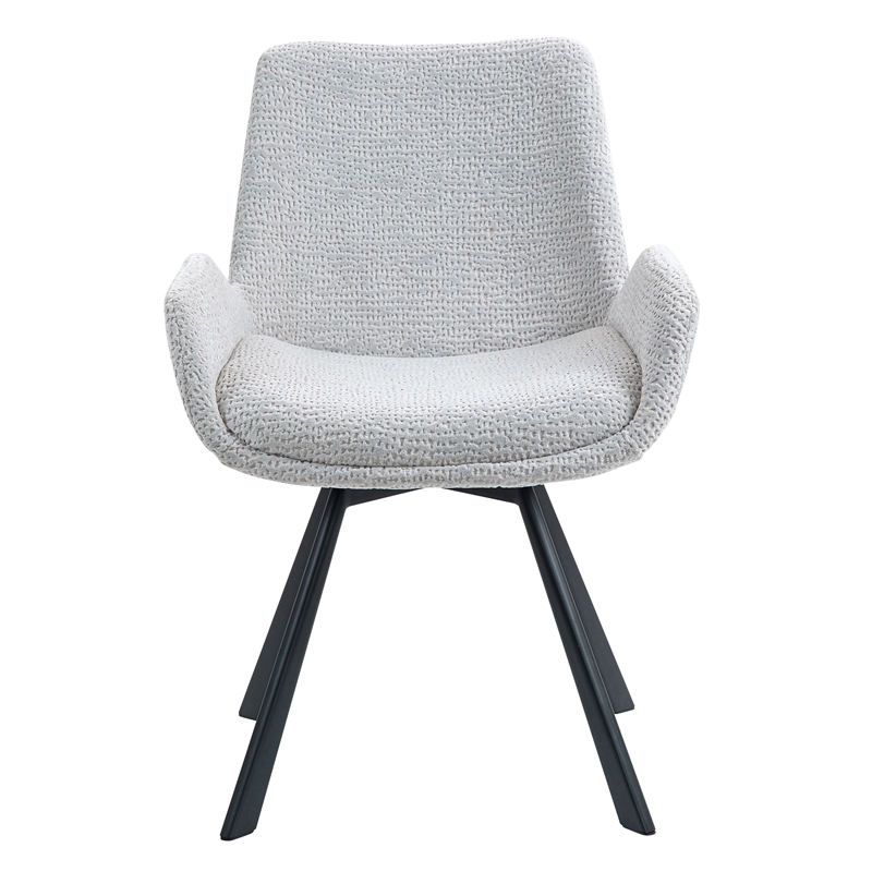 Inspire Modern Fabric Metal Swivel Dining Chair Set of 2 Grey Black