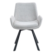 Inspire Modern Fabric Metal Swivel Dining Chair Set of 2 Grey Black