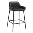 Inspire Contemporary FauxLeather Metal 26 Inche Counter Stool PU Set of 2 Black