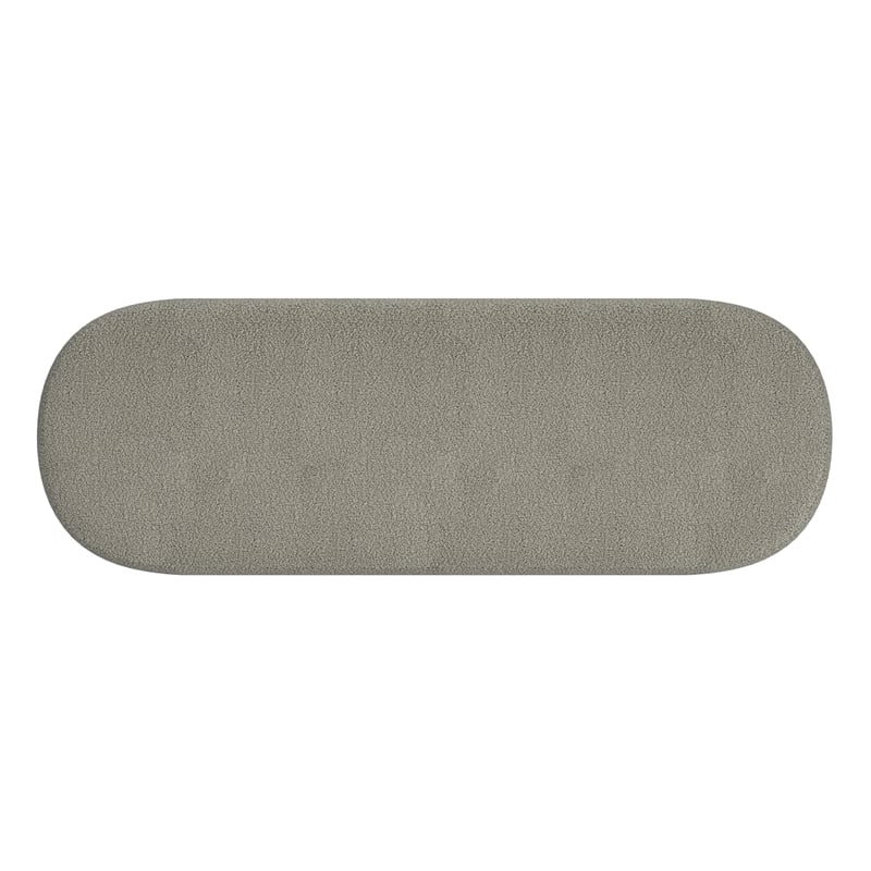 Inspire Modern Boucle Fabric Oval Bench Grey