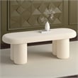 Inspire Modern Boucle Fabric Oval Bench Cream