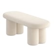 Inspire Modern Boucle Fabric Oval Bench Cream