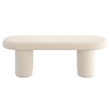 Inspire Modern Boucle Fabric Oval Bench Cream