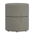 Inspire Modern Boucle Fabric Round Ottoman Grey