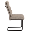 Inspire Modern Fabric & Metal Dining Chair in Beige & Black (Set of 2)