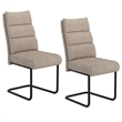 Inspire Modern Fabric & Metal Dining Chair in Beige & Black (Set of 2)