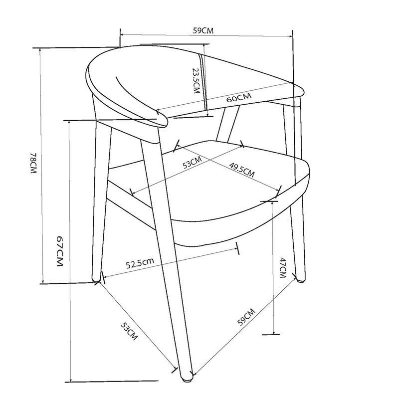 Inspire Modern Faux Leather & Wood Dining Chair in Black/Dark Walnut (Set of 2)