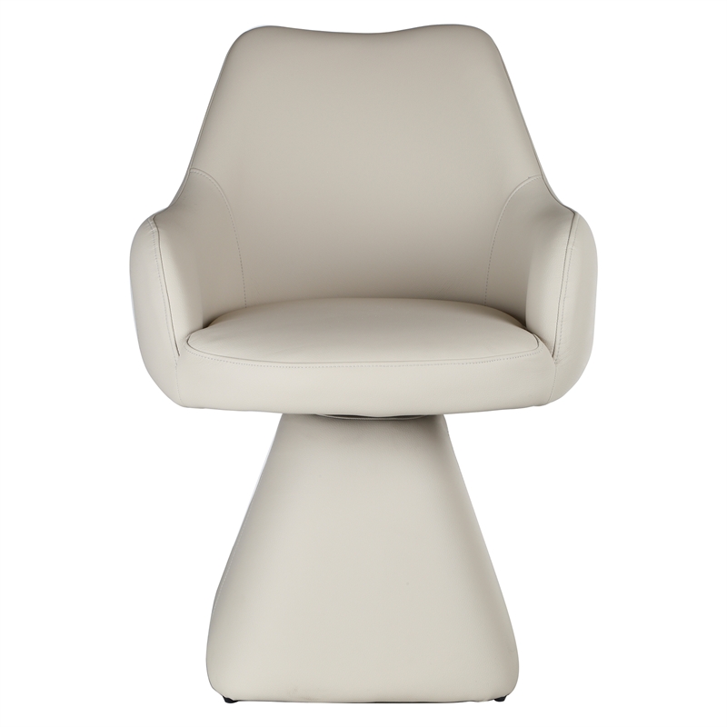 Inspire Contemporary Faux Leather Dining/Accent Chair with Swivel - Beige