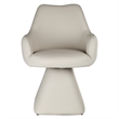Inspire Contemporary Faux Leather Dining/Accent Chair with Swivel - Beige
