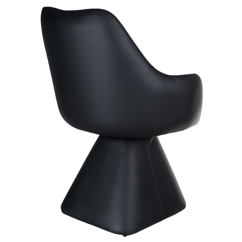 Inspire Contemporary Faux Leather Dining/Accent Chair with Swivel - Black