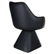 Inspire Contemporary Faux Leather Dining/Accent Chair with Swivel - Black