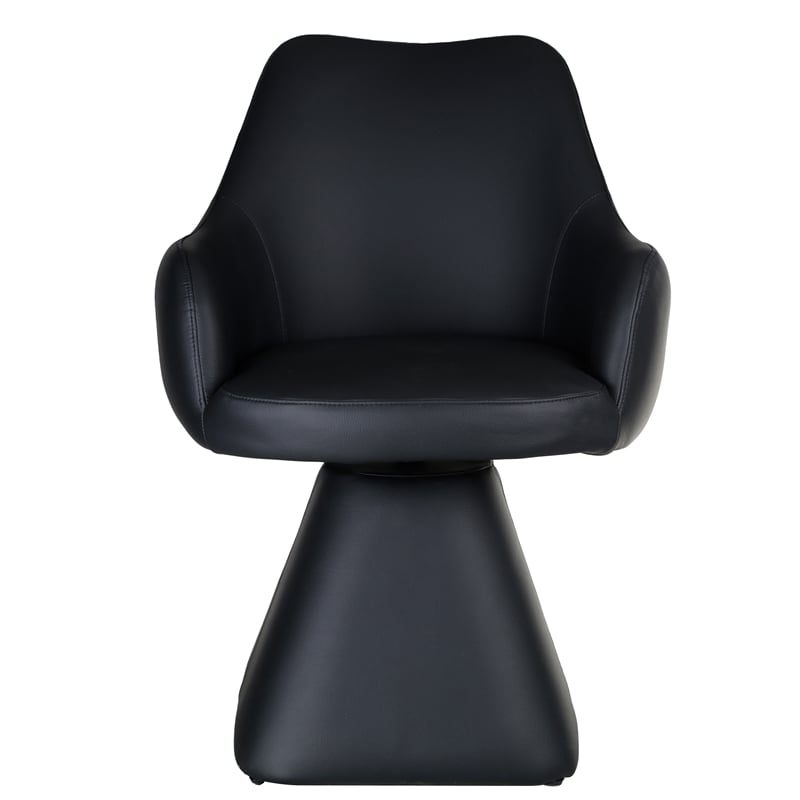 Inspire Contemporary Faux Leather Dining/Accent Chair with Swivel - Black