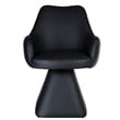 Inspire Contemporary Faux Leather Dining/Accent Chair with Swivel - Black