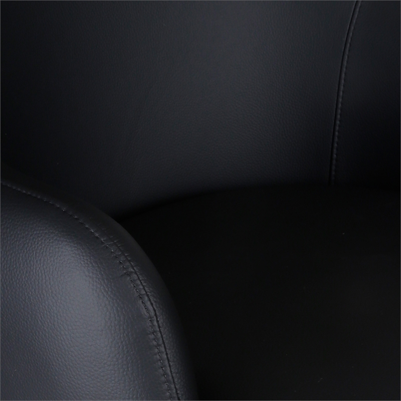Inspire Contemporary Faux Leather Dining/Accent Chair with Swivel - Black