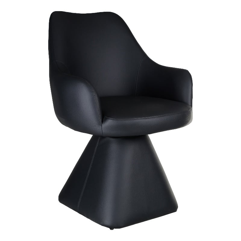 Inspire Contemporary Faux Leather Dining/Accent Chair with Swivel - Black