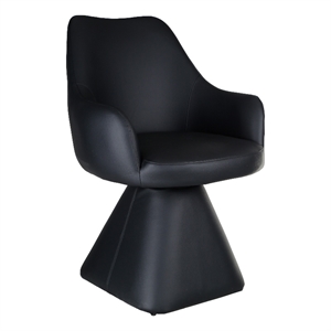 Inspire Contemporary Faux Leather Dining/Accent Chair with Swivel - Black
